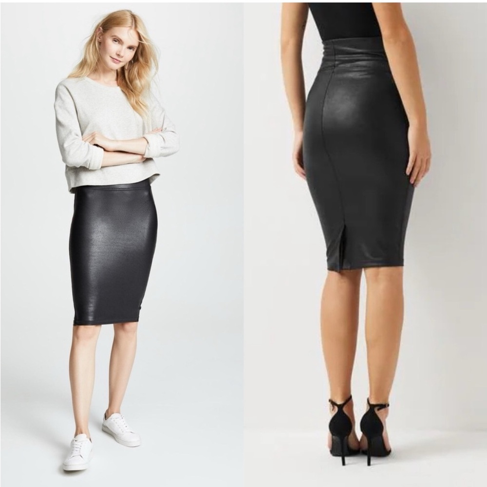 SPANX Sleek Black Midi Skirt
